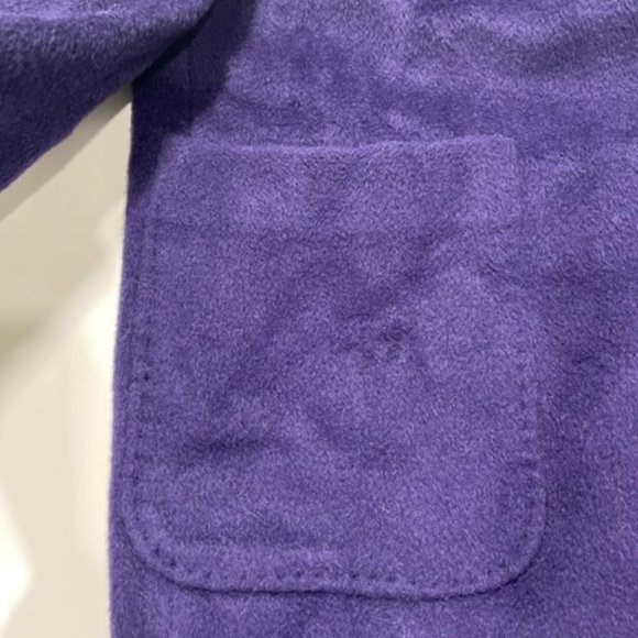 MORI | Vintage Korean Teddy Coat Deep Purple with Large Front Pockets ~ Size 10 - Picture 5 of 16